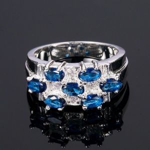 September-birthstone-Sapphire-Gemstone-women-ring 5.68 grams